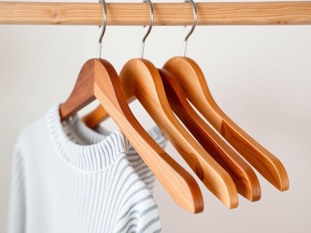 wooden hangersфото