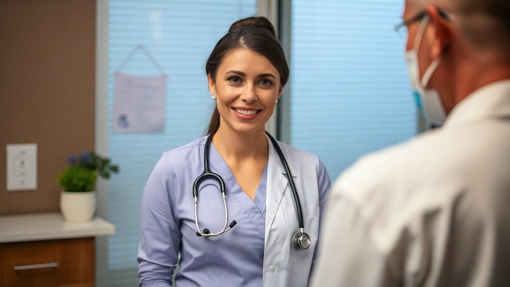 A woman at the doctor's. A woman at the doctor's.фото